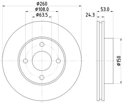 Disco de freno HELLA 8DD 355 101-391 Stock Limitado